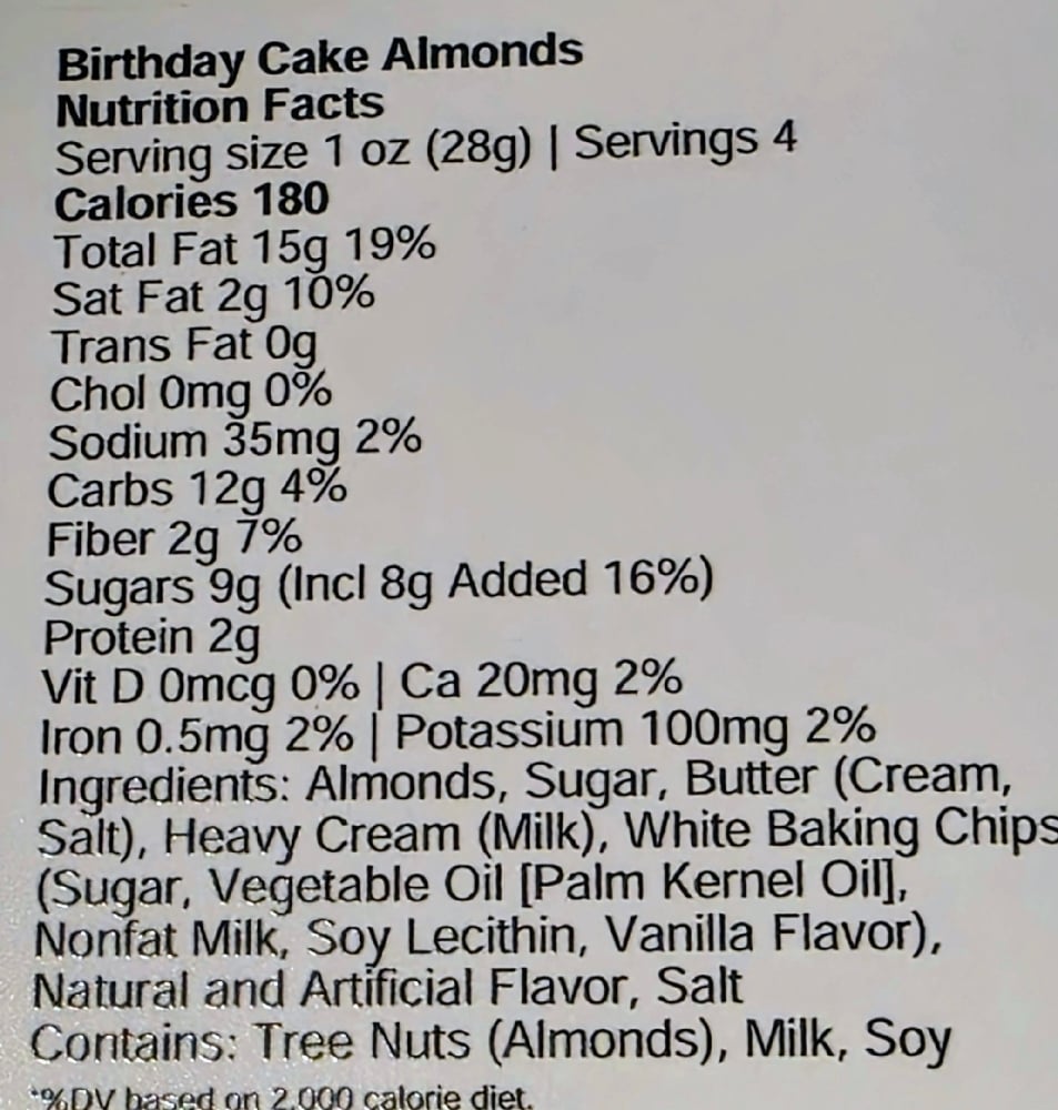 Birthday cake sliced almonds