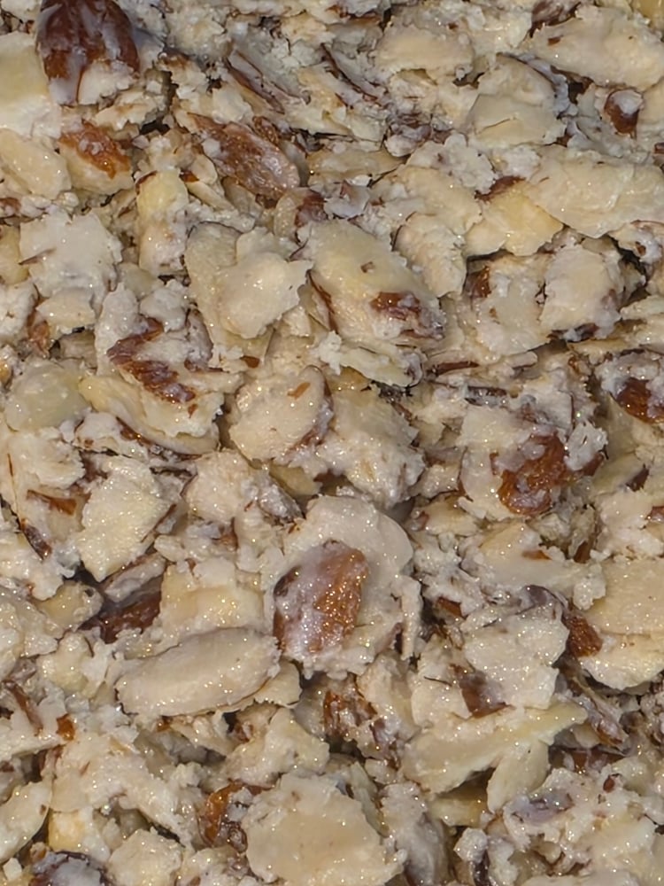 Birthday cake sliced almonds