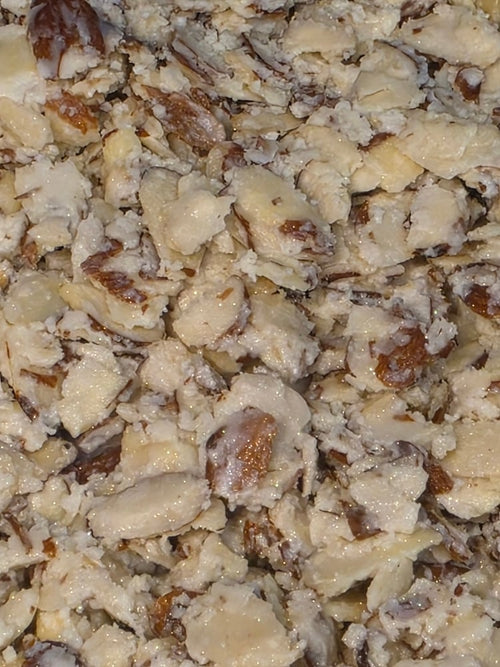 Birthday cake sliced almonds